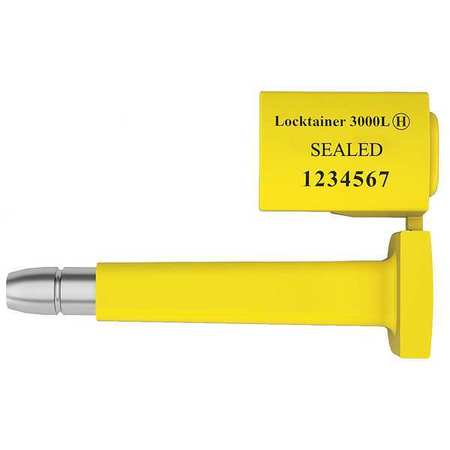 UNIVERSEAL Bolt Seal 3-1/2" x 21/64", Steel, Yellow, Pk50 L3000 L YELLOW50
