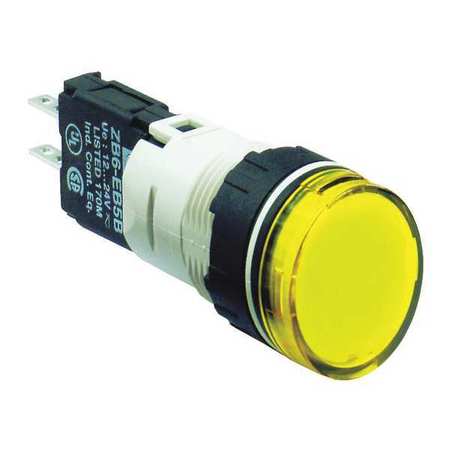 SCHNEIDER ELECTRIC Pilot Light Complete, LED, Yellow XB6AV5BB