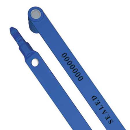 UNIVERSEAL Lock Seal 7-29/32" x 3/64", Plastic, Blue, Pk50 UFR-TS BLUE50