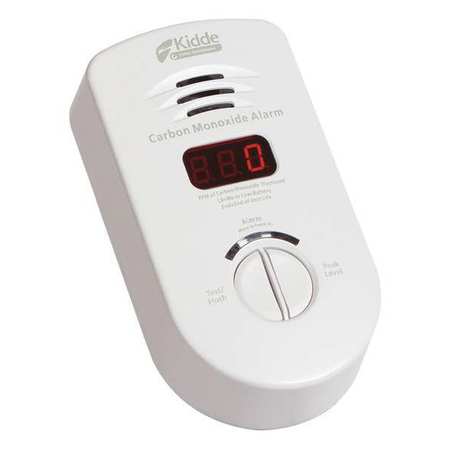 KIDDE Carbon Monoxide Alarm, Electrochemical Sensor, 85 dB @ 10 ft Audible Alert, 110V AC/DC KN-COP-DP-B