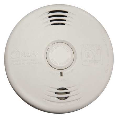 KIDDE Carbon Monoxide and Smoke Alarm, Electrochemical, Photoelectric Sensor, 85 dB @ 10 ft Audible Alert P3010CU