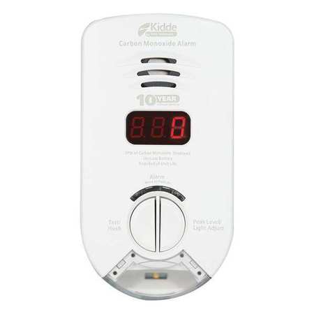 KIDDE Carbon Monoxide Alarm, Electrochemical Sensor, 85 dB @ 10 ft Audible Alert, 110V AC/DC KN-COP-DP-10YH