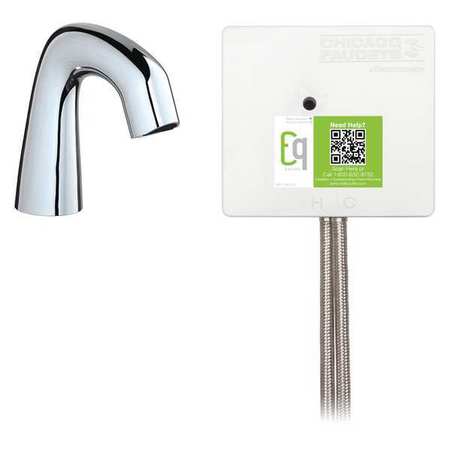 CHICAGO FAUCET Electronic Sensor Single Hole Mount, 1 Hole Mid Arc Bathroom Faucet, Chrome plated EQ-A11A-12ABCP