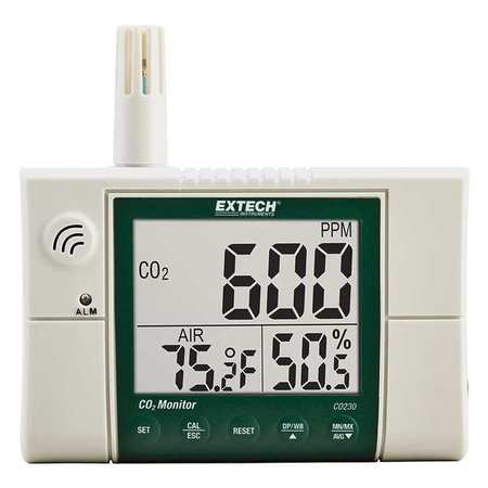Extech Indoor Air Quality Monitor, 5.1 in. H CO230