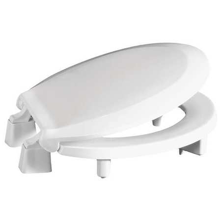 CENTOCO Toilet Seat, With Cover, Plastic, Round, White GR3L440STS-001