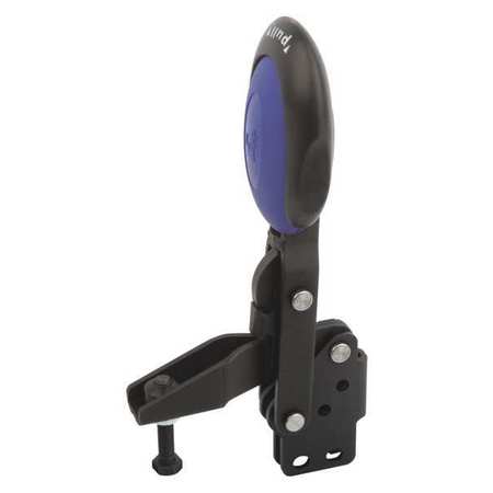 KIPP Toggle Clamp Vertical With Safety Lock, Foot Vert. F1=2500, Clamping Spindle M10X55, Steel, Blue K0663.010101