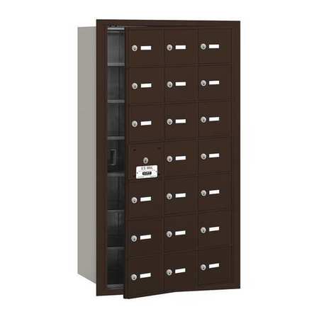 SALSBURY INDUSTRIES Mailbox, Bronze, Powder Coated, 20 Doors, Recessed, 4B+, USPS 3621ZFU