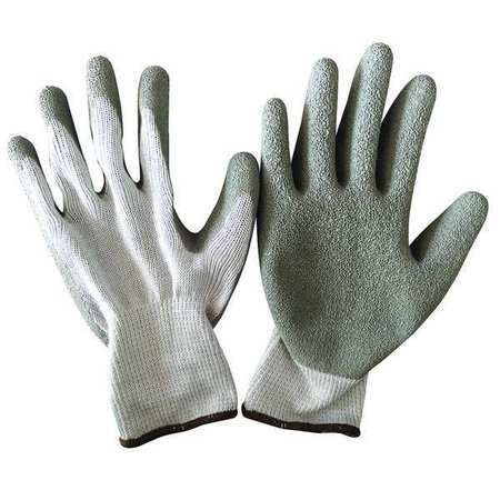 CONDOR Natural Rubber Latex Coated Gloves, Palm Coverage, Gray, 2XL, PR 48UN84