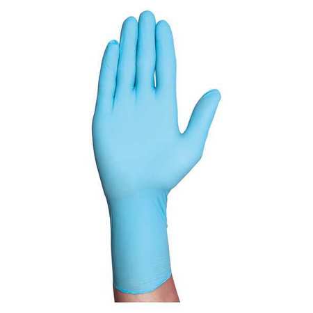 CONDOR Disposable Gloves, 0.63 mil Palm, Nitrile, Powder-Free, L, 50 PK, Blue 48UN39