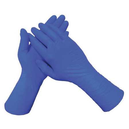 CONDOR Disposable Gloves, 15 mil Palm, Natural Rubber Latex, Powder-Free, S, 50 PK, Blue 48UN65