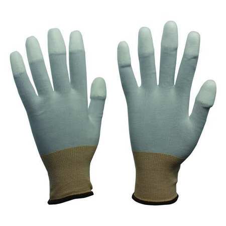 CONDOR Polyurethane Coated Gloves, Fingertips Coverage, White, S, PR 48UP76