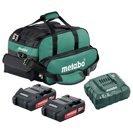 METABO 18.0V Li-Ion Battery and Charger Kit, 2.0Ah Capacity US625596020