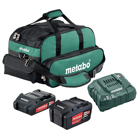Metabo 18.0V Li-Ion Battery and Charger Kit, 5.2Ah Capacity US625596052
