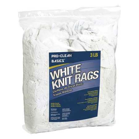 Proclean Basics Cotton T-shirt Cloth Rag 3 lb. Varies Sizes, White Z99300