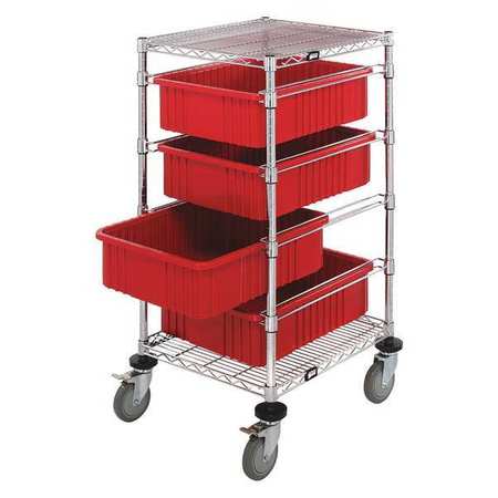 QUANTUM STORAGE SYSTEMS Mobile Bin Cart 45 in H x 24 in W BC212434M1RD