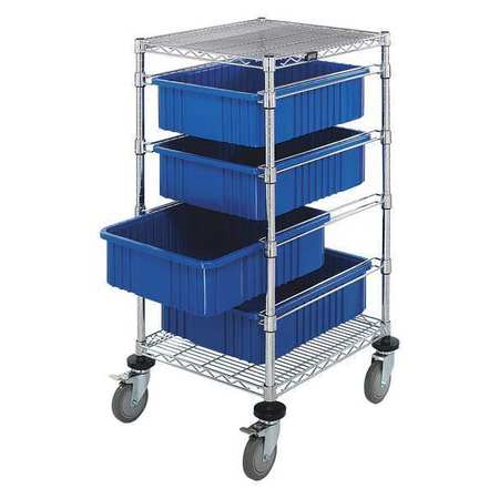 QUANTUM STORAGE SYSTEMS Mobile Bin Cart 45 in H x 24 in W BC212434M1BL