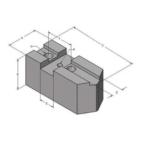 ABBOTT WORKHOLDING Soft Top Jaw Set, Steel, 5/16 in., PK3 6S