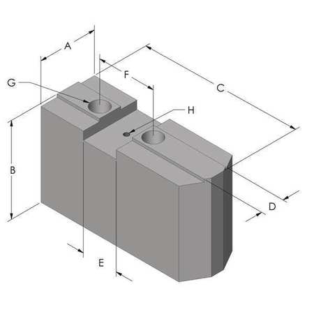 ABBOTT WORKHOLDING Soft Top Jaw Set, Aluminum, 7/8 in., PK3 21A04A