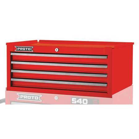 Proto 540S Itermediate Chest, 4 Drawer, Red, Steel, 27 in W x 18 in D x 10 in H J542710-4RD-IC