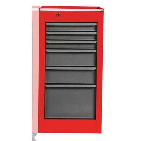 Proto 35CT Side Cabinet, 6 Drawer, Red, Steel, 15 in W x 18 in D x 29 in H J541529-6SG-SC