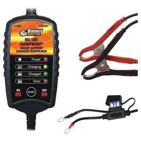 BATTERY DOCTOR Batt Charger/Maintainer, Auto, 6/12V, CEC 20067