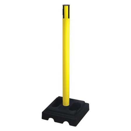 RETRACTA-BELT Belt Barrier Receiver Post, Yellow, 40" H 332YA-RCV