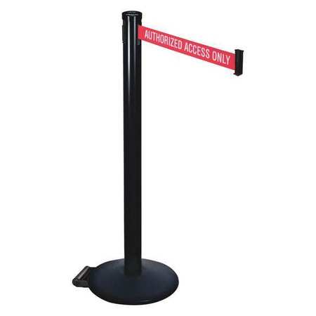 RETRACTA-BELT Barrier Post, Black, Red/White Belt Text 305BA-AAO