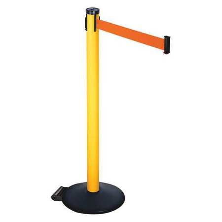 RETRACTA-BELT Barrier Post, 2 in. Belt W, 10 ft. Belt L 305PYW-FO