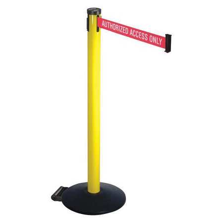 RETRACTA-BELT Barrier Post, Black, Red/White Belt Text 305YA-AAO