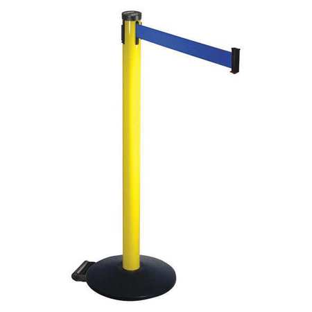 RETRACTA-BELT Barrier Post, Blue Belt, 2 in. Belt W 305YA-BL