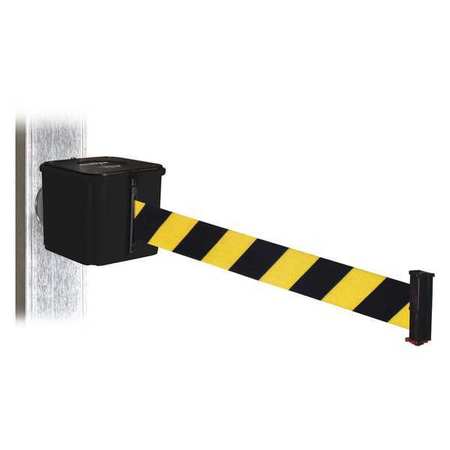 RETRACTA-BELT Belt Barrier, Magnet, Blk/Ylw Belt, 15ft. L WH412SB15-BYD-MM