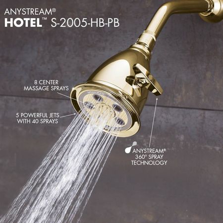 Speakman wall, Shower Head, Polished Brass, Wall S-2005-HB-PB