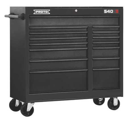 Proto 540S Rolling Tool Cabinet, 15 Drawer, Dual Black, Steel, 41 in W x 18 in D x 42 in H J544142-15DB