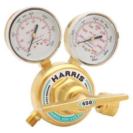 HARRIS Gas Regulator, Single Stage, CGA-540, 0 to 125 psi, Use With: Oxygen 3002497