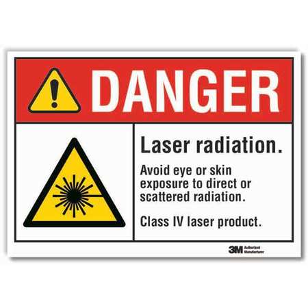 LYLE Laser Sign, 5 in H, 7 in W, Reflective Sheeting, Horizontal Rectangle, LCU4-0053-RD_7x5 LCU4-0053-RD_7x5