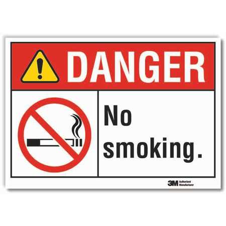 LYLE No Smoking Sign, 5 in Height, 7 in Width, Reflective Sheeting, Horizontal Rectangle, English LCU4-0130-RD_7x5