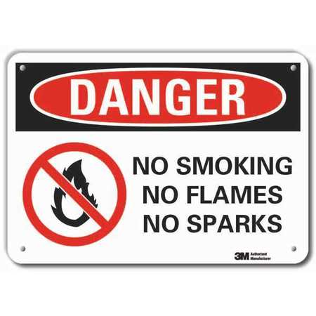 LYLE No Smoking Sign, 10" H, 14 in W, Horizontal Rectangle, English, LCU4-0205-RA_14x10 LCU4-0205-RA_14x10