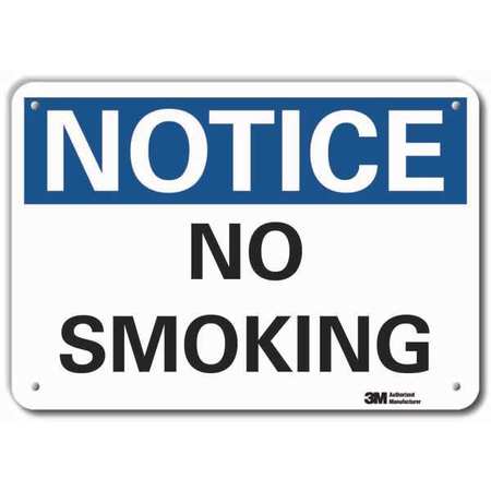Lyle No Smoking Sign, 7" H, 10" W, Vertical Rectangle, English, LCU5-0079-RA_10x7 LCU5-0079-RA_10x7