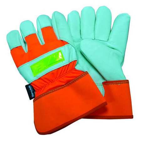 CONDOR Gloves, S, Cream/Orange, Thinsulate, PR 48WT88