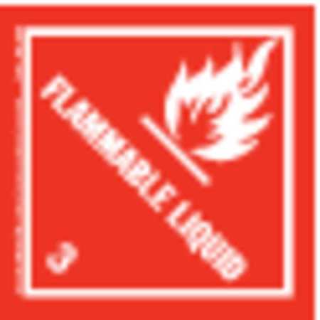 JJ KELLER Flammable Liquid Label, 4 in. H, PK500 290