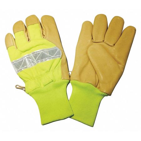 CONDOR Gloves, Hi-Vis Lime, L, Knit Wrist, PR 48WU21