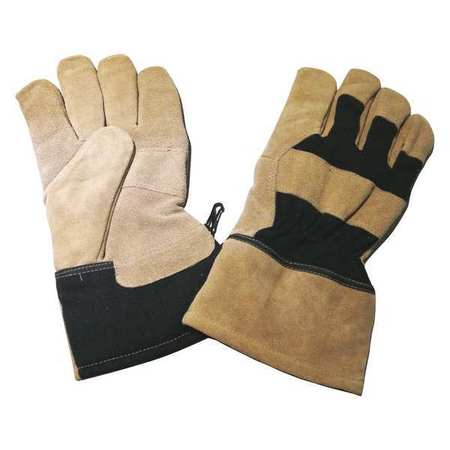 CONDOR Gloves, Black/Barley, M, Safety, Fleece, PR 48WU30