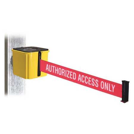 RETRACTA-BELT Belt Barrier, Yellow, 4-1/2 in. W, 25 ft. L WH412YW25-AAO-MM