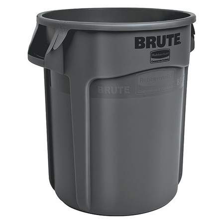 Rubbermaid Commercial 10 gal Round Trash Can, Black, 15 5/8 in Dia, Open Top, Plastic 1926827