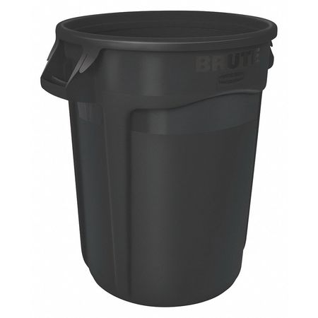Rubbermaid Commercial BRUTE Trash Can, Round, 55 gal Capacity, 26 1/2 in W, 33 in H, Black 1779739