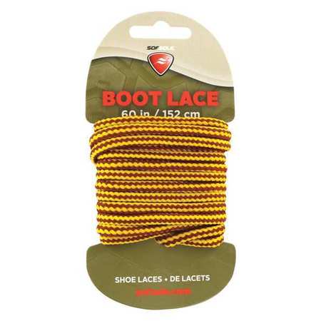 Sof Sole Shoe Laces, 60" L, Polyester, Gold Brown, PR 84889