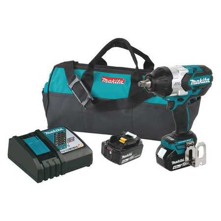 Makita 18.0 1/2" (2) Batteries, Charger, Tool Bag XWT08M