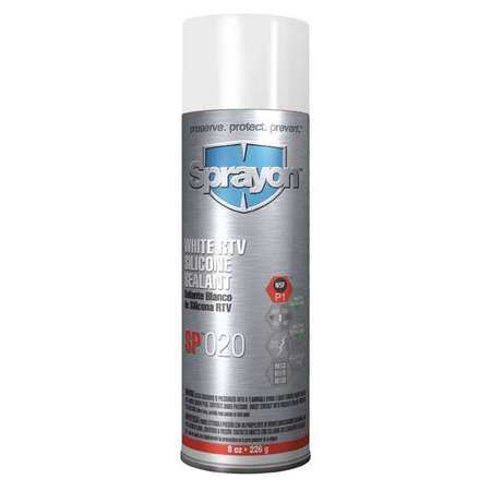 SPRAYON Multipurpose RTV Silicone Sealant, 8 oz, White, Temp Range 450 Degrees F S00020000