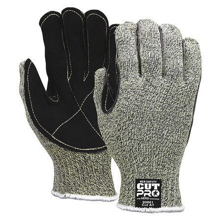 Mcr Safety Cut Resistant Gloves, A7 Cut Level, Uncoated, L, 1 PR 93861L