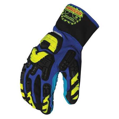 IRONCLAD PERFORMANCE WEAR Anti-Vibration Gloves, 2XL, Bl/Blk/Yllw, PR VIB-IWP-06-XXL